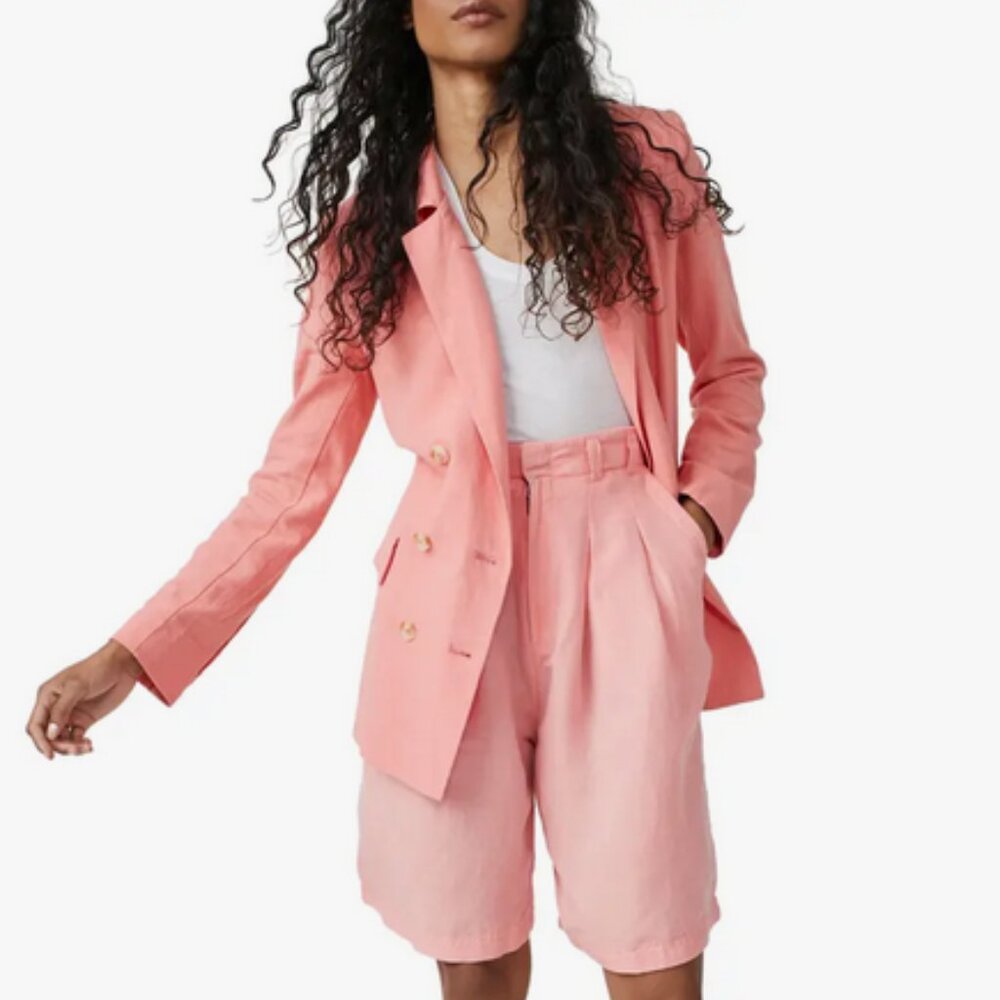 Free People Olivia Blazer in Strawberry Colada Size M Oversized NWT